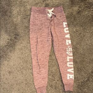 Reflex Pink and White Sweatpants with Logo Detailing